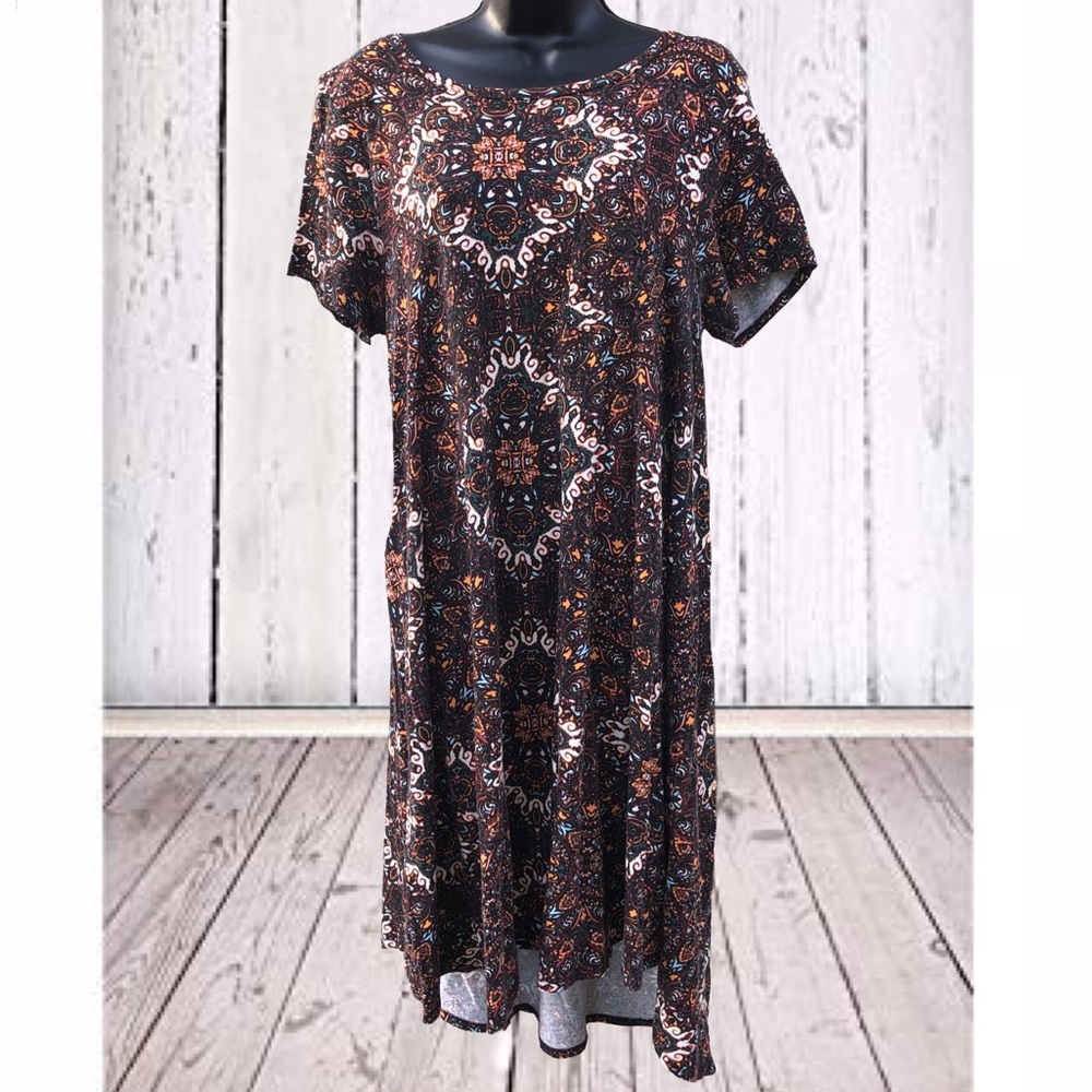 🌷2/$20🌷LulaRoe | Brown Kaleidoscope Dress | Med